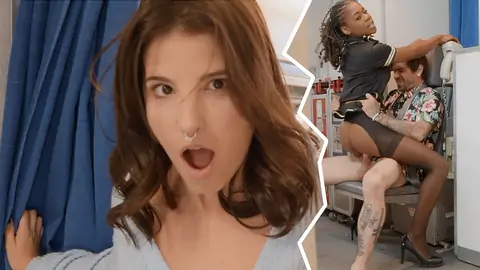 Dark-Haired is astonished, but stewardess blessed to plowed